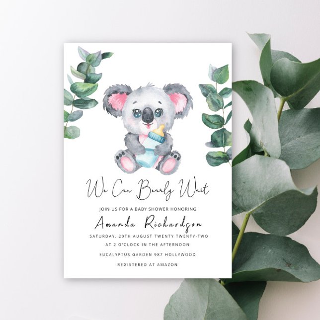 Koala Bear Baby Shower Invitation (Creator Uploaded)