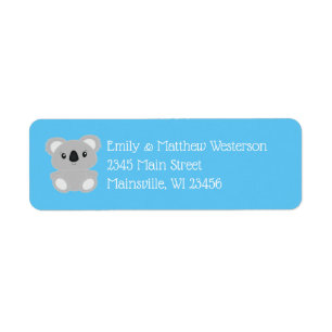 Koala Bear Baby Shower Label