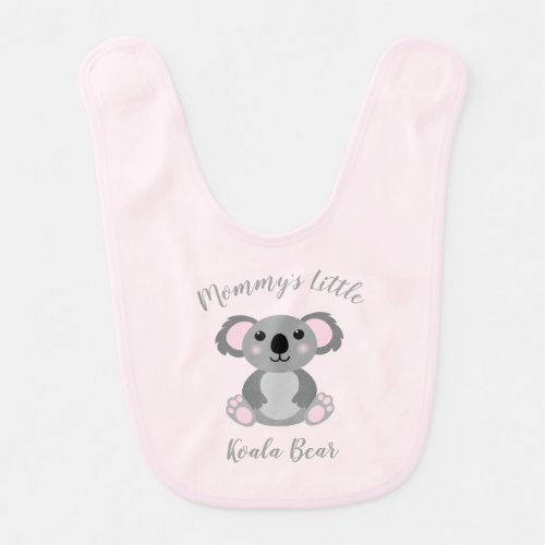 Koala Bear Baby Shower Pink Girl Baby Bib