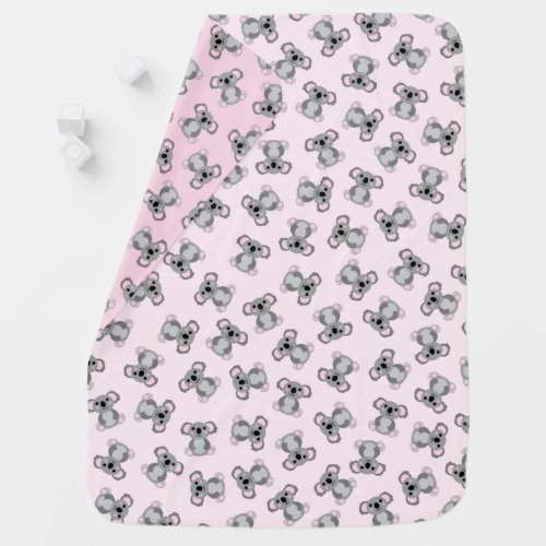 Koala Bear Baby Shower Pink Girl Baby Blanket