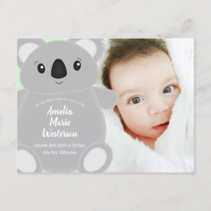 Koala Bear Baby Shower Postcard