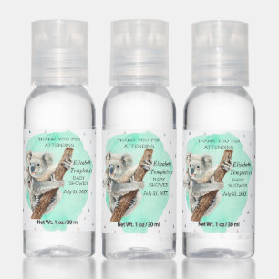 Koala Bear Baby Shower Thank You Favor Hand Sanitizer