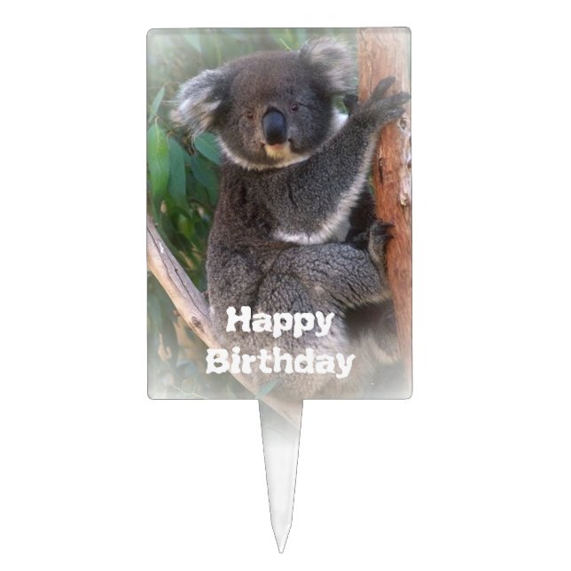 Koala Bear Birthday Cake Topper (Front)