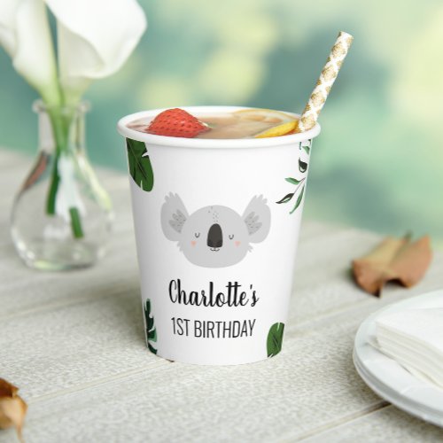 Koala Bear Birthday Party Paper Cups