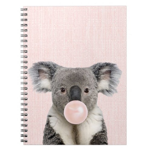 Koala Bear Blowing Pink Bubble gum    Notebook