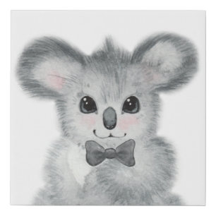 Koala Bear Boy Nursery Modern Faux Canvas Print