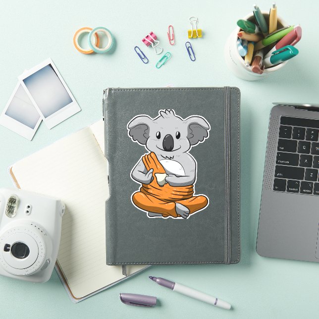 Koala Bear Buddha Koala Drinking Tea Meditation Pe Sticker (iPad Cover)