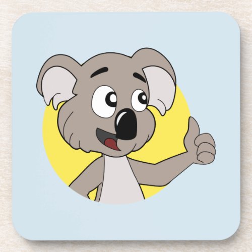 Koala bear cartoon beverage coaster