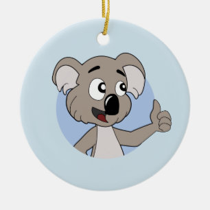 Koala bear cartoon ceramic ornament
