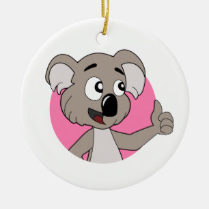 Koala bear cartoon ceramic ornament