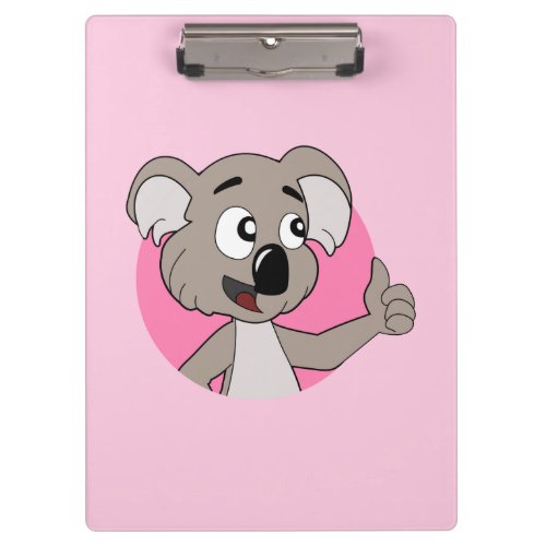 Koala bear cartoon clipboard