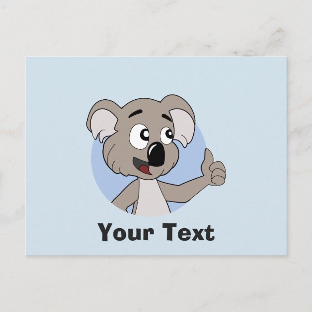 Koala bear cartoon postcard (Front)