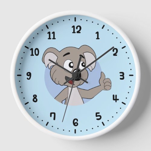 Koala bear cartoon round clock