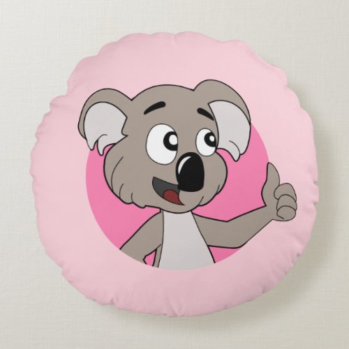 Koala bear cartoon round pillow