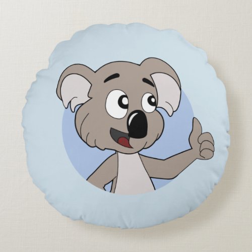 Koala bear cartoon round pillow