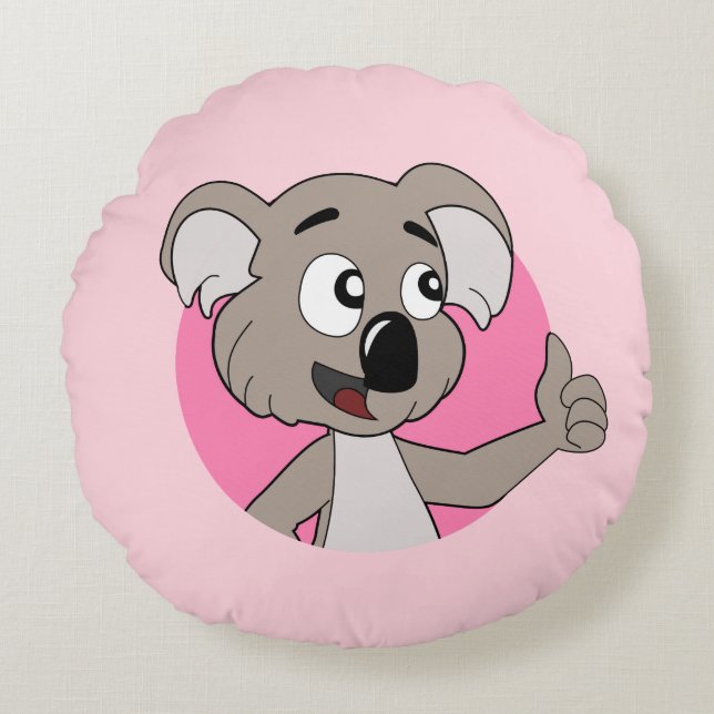 Koala bear cartoon round pillow (Front)