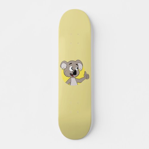 Koala bear cartoon skateboard