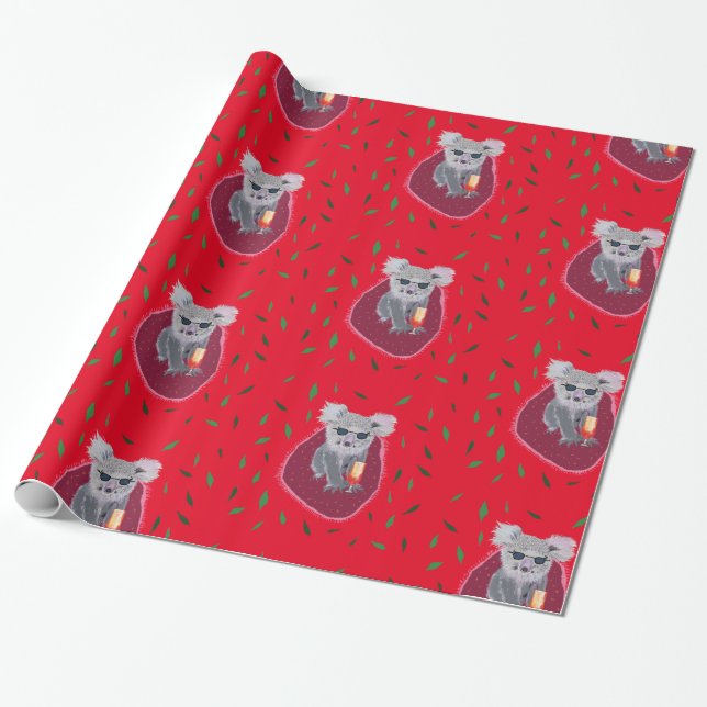 Koala Bear Chill Time Wrapping Paper (Unrolled)