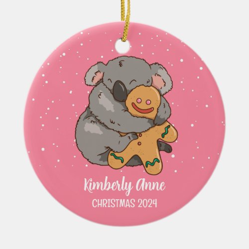 Koala Bear Christmas Animal Snow Winter Holiday Ceramic Ornament