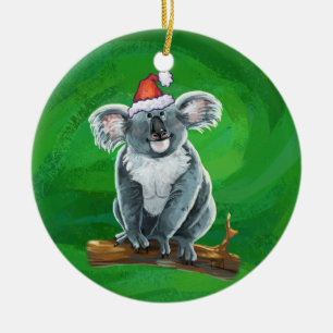 Koala Bear Christmas Ceramic Ornament
