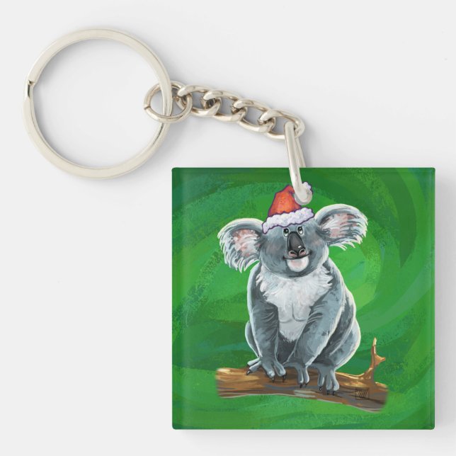 Koala Bear Christmas Keychain (Front)