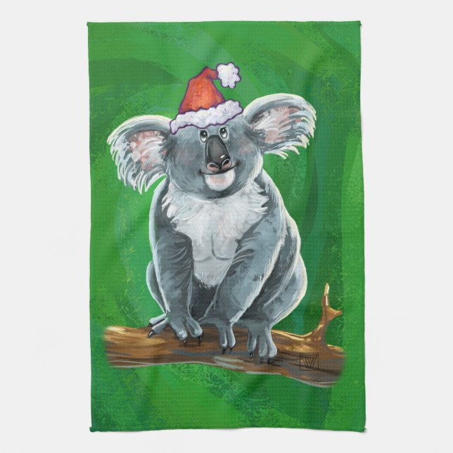 Koala Bear Christmas Kitchen Towel (Vertical)
