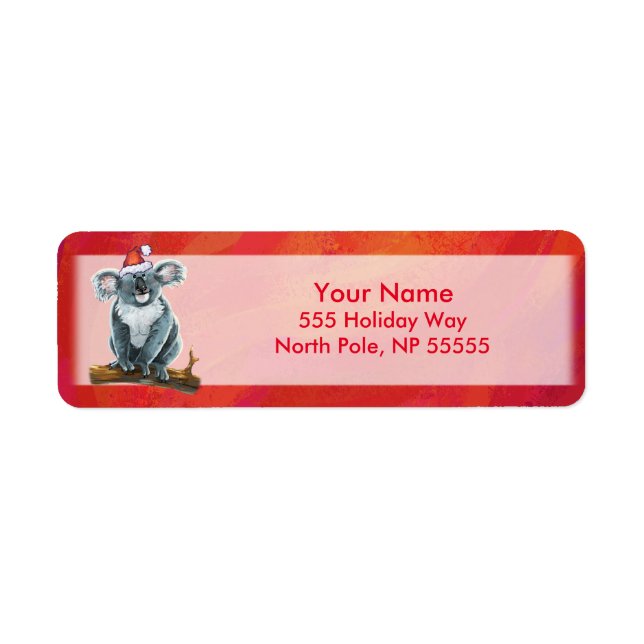 Koala Bear Christmas Label (Front)