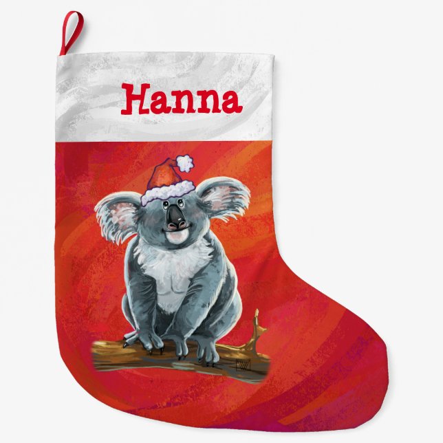 Koala Bear Christmas Large Christmas Stocking (Front)