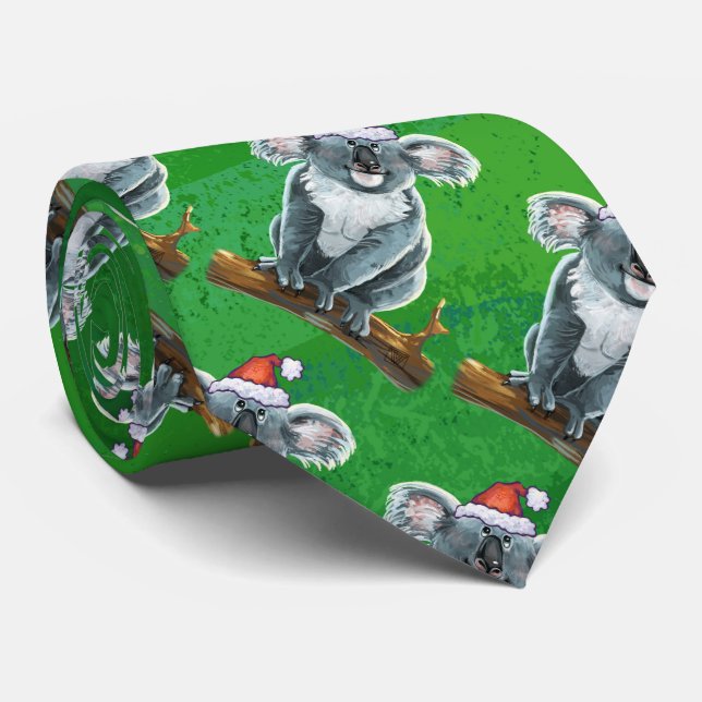 Koala Bear Christmas Neck Tie (Rolled)