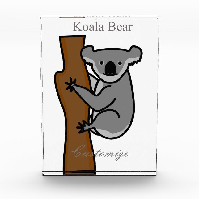 Koala Bear Climbing Tree Thunder_Cove Acrylic Award (Front)