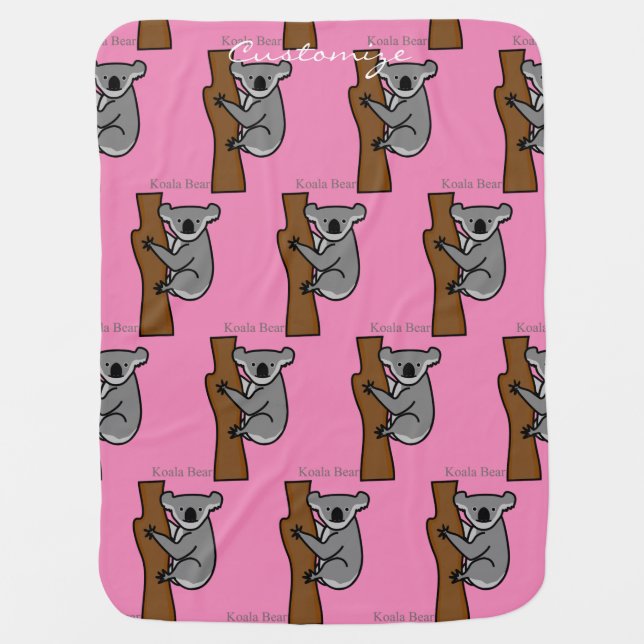 Koala Bear Climbing Tree Thunder_Cove Baby Blanket (Front)