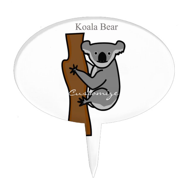 Koala Bear Climbing Tree Thunder_Cove Cake Topper (Front)