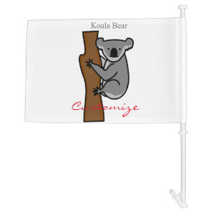 Koala Bear Climbing Tree Thunder_Cove Car Flag
