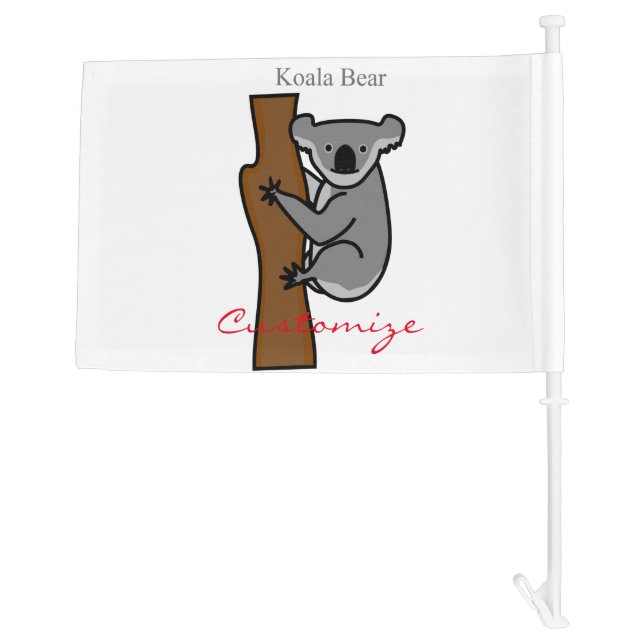 Koala Bear Climbing Tree Thunder_Cove Car Flag (Back)