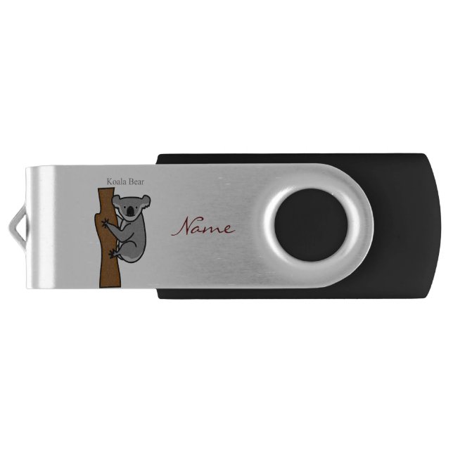 Koala Bear Climbing Tree Thunder_Cove Flash Drive (Back)