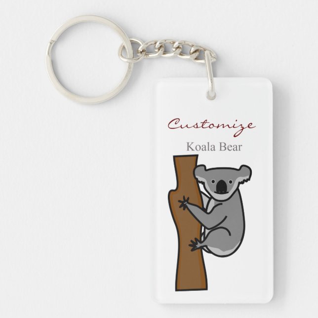 Koala Bear Climbing Tree Thunder_Cove Keychain (Front)
