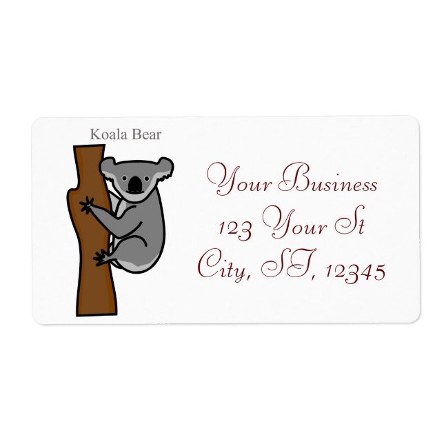Koala Bear Climbing Tree Thunder_Cove Label (Front)