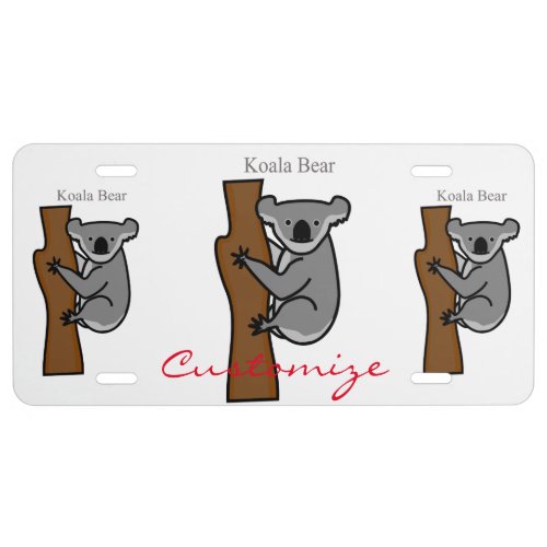 Koala Bear Climbing Tree Thunder_Cove License Plate