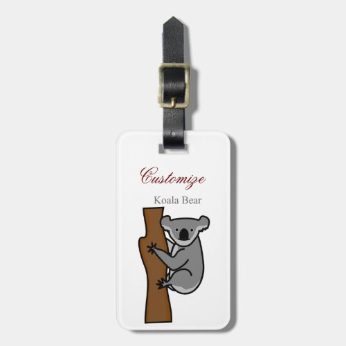 Koala Bear Climbing Tree Thunder_Cove Luggage Tag