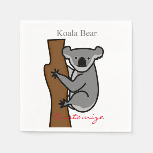 Koala Bear Climbing Tree Thunder_Cove Napkins