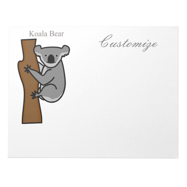 Koala Bear Climbing Tree Thunder_Cove Notepad (Front)