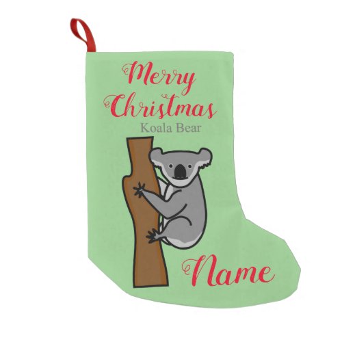 Koala Bear Climbing Tree Thunder_Cove Small Christmas Stocking