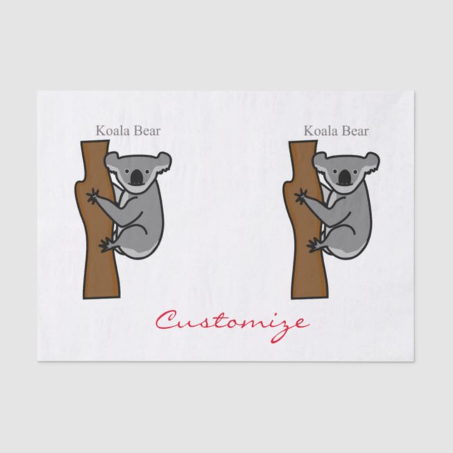 Koala Bear Climbing Tree Thunder_Cove Tissue Paper (Front)