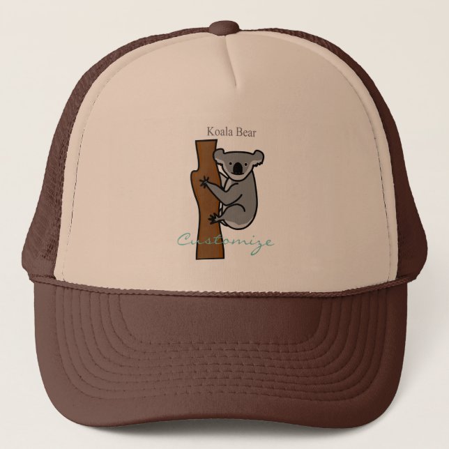 Koala Bear Climbing Tree Thunder_Cove Trucker Hat (Front)