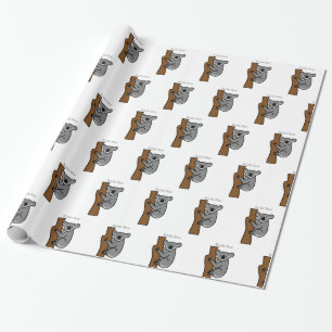 Koala Bear Climbing Tree Thunder_Cove Wrapping Paper