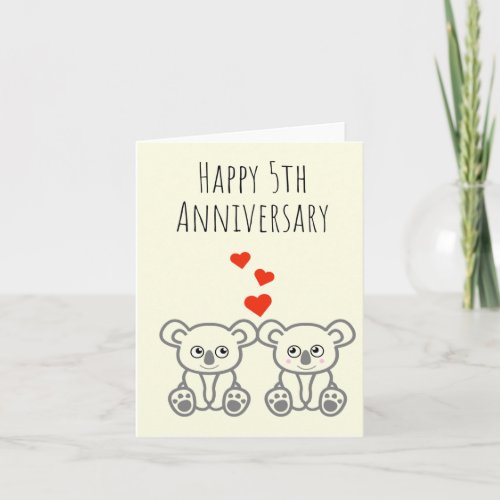 Koala Bear Couple_Happy Anniversary Card 