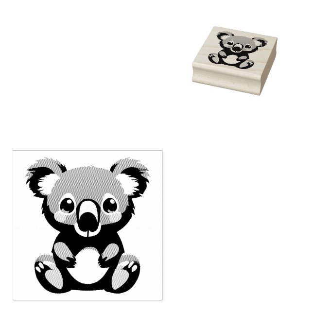 Koala Bear Crafting Rubber Stamp (Stamped)