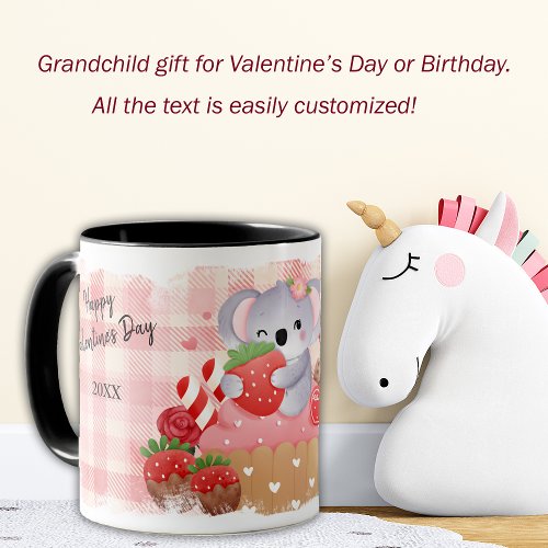 Koala Bear Cupcake Kids Valentine Mug