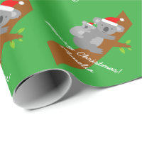 Koala bear custom Merry Christmas wrapping paper