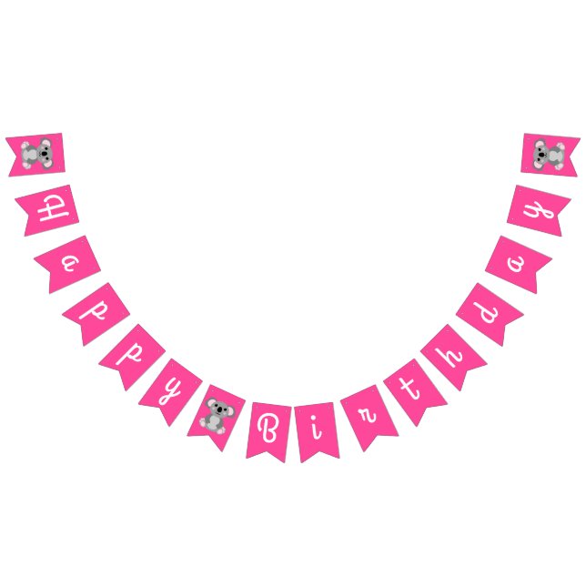 Koala Bear Cute Kid Birthday Party Bunting Flags (All)